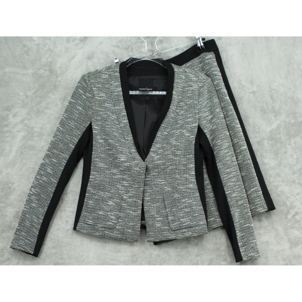Nanette Lepore Skirt Suit Women 6 Tweed Office Career Preppy Corporate Secretary